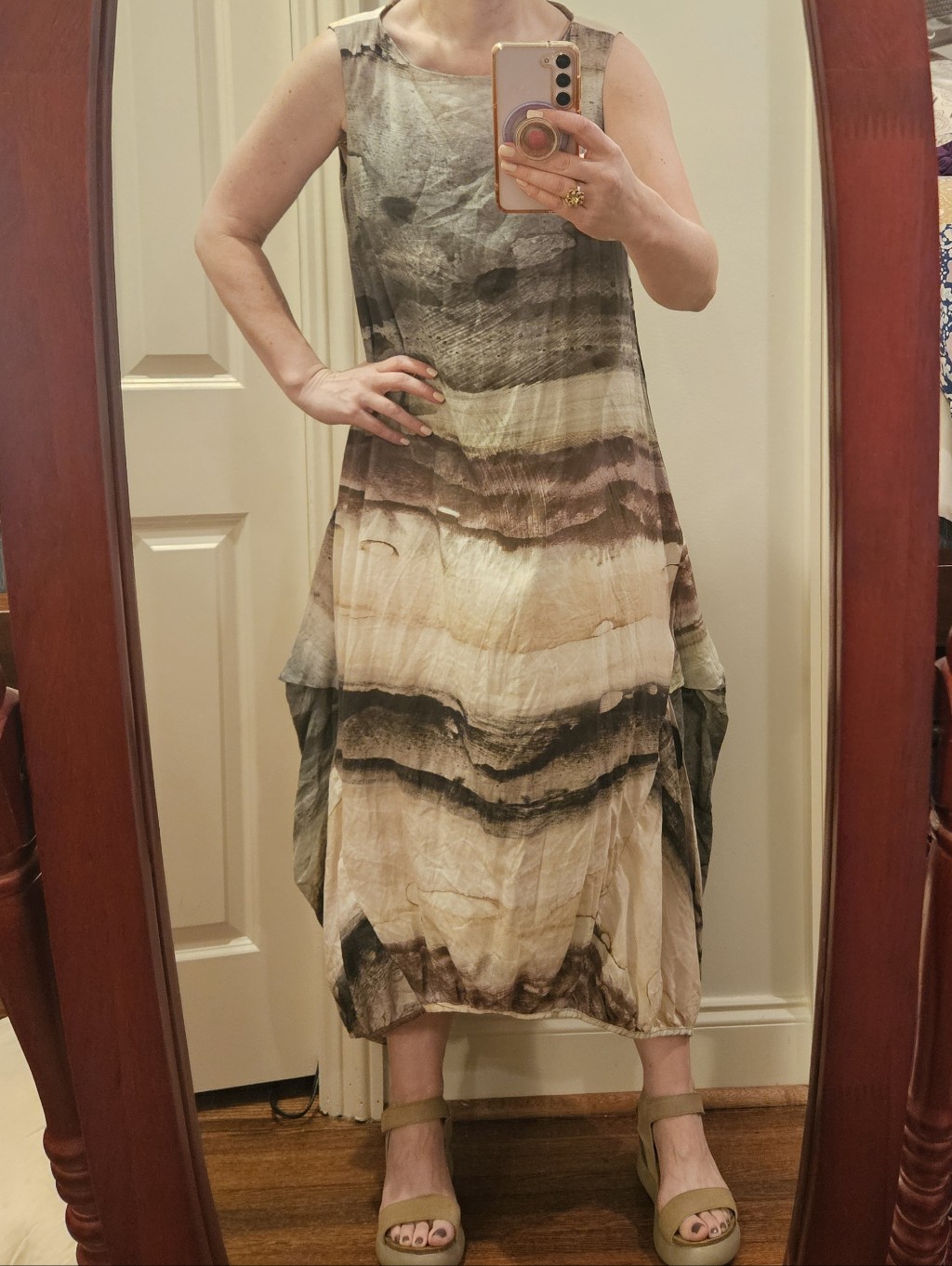 Ozai N Ku Abstract Watercolor Cocoon Dress Size S